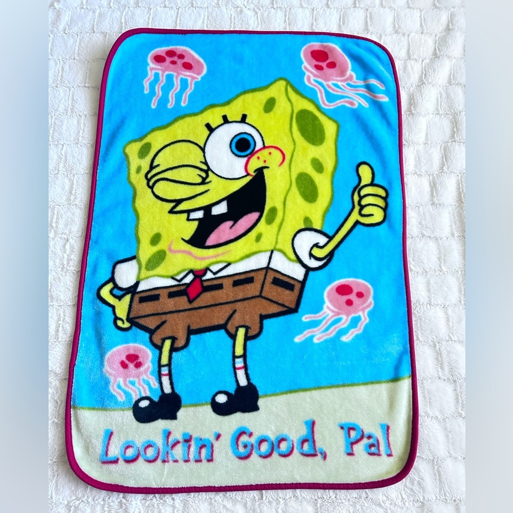 Nickelodeon SpongeBob SquarePants Minky Throw Blanket‎ Lookin' Good Pal